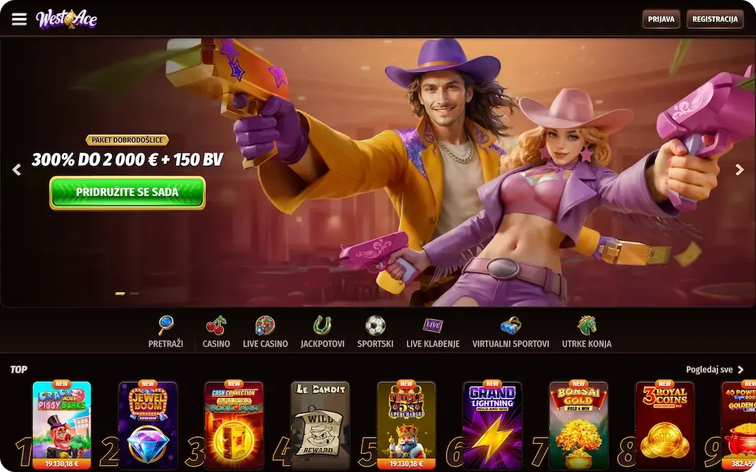 westace casino stranica