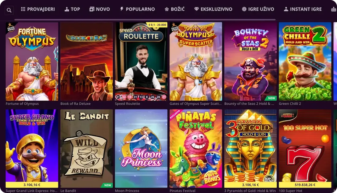 Slotovi u kasinu westace