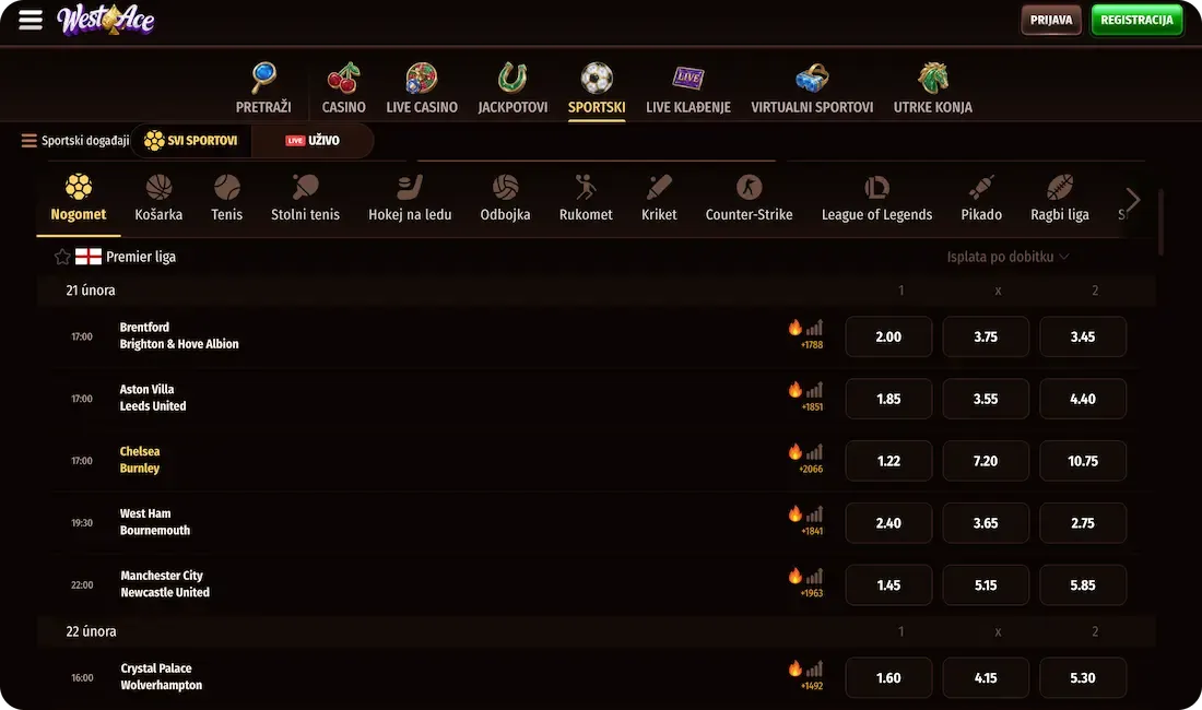 westace casino sport